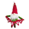 ORN WOOL SANTA 6.5″ W/ MERRY FLAG 6.5″