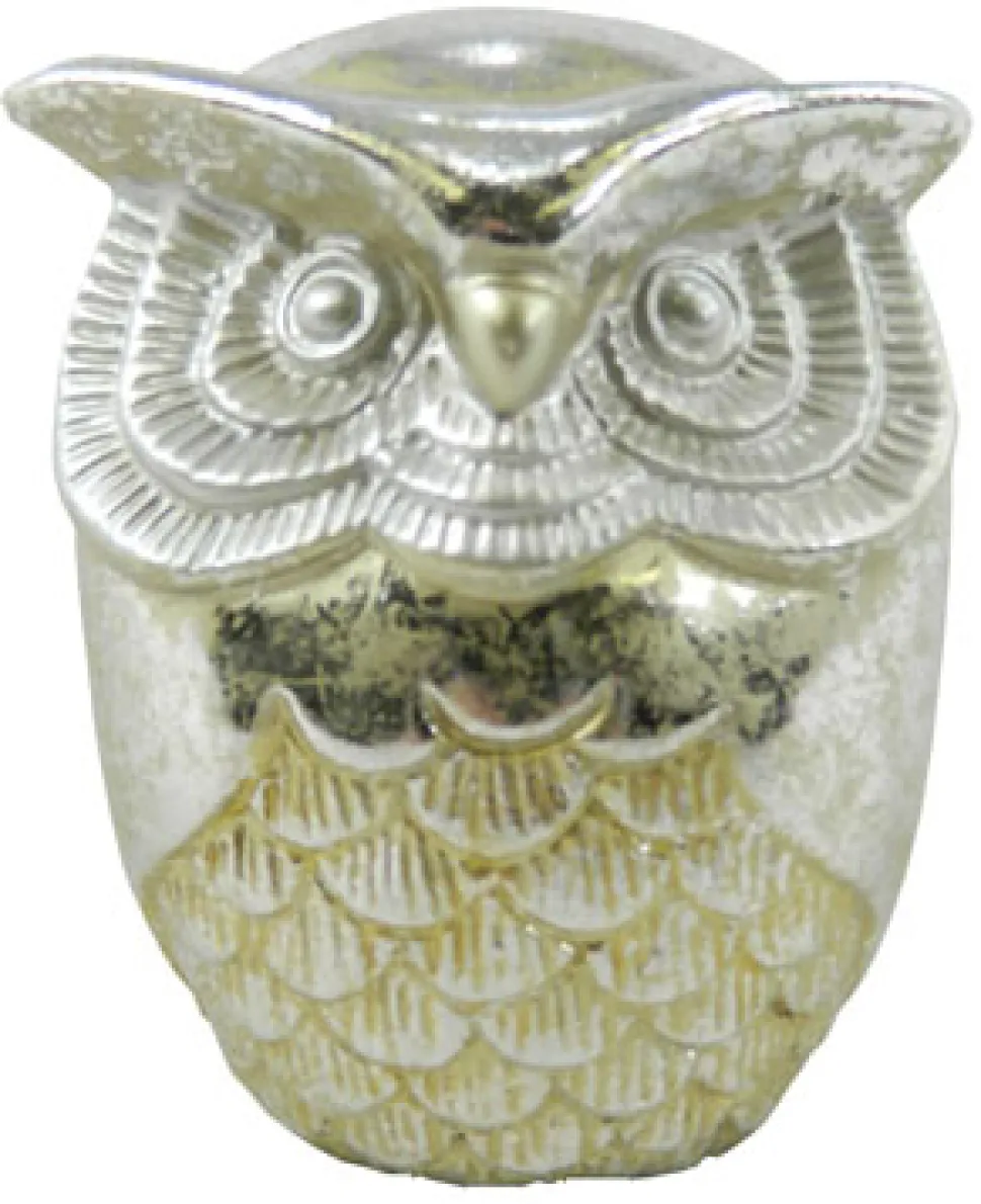 OWL 4.5″ ANTIQUE SILVER