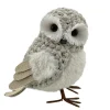 OWL BEIGE STANDING FABRIC KNIT 8.5″x8.5″ W/ BURLAP WINGS