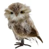 OWL BROWN WHITE STANDING FAUX FUR BROWN/WHITE 5.5″x8.5″ SNOW FLOCKED