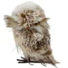 OWL BROWN /WHITE STANDING FAUX FUR 4″x5.5″ SNOW FLOCKED