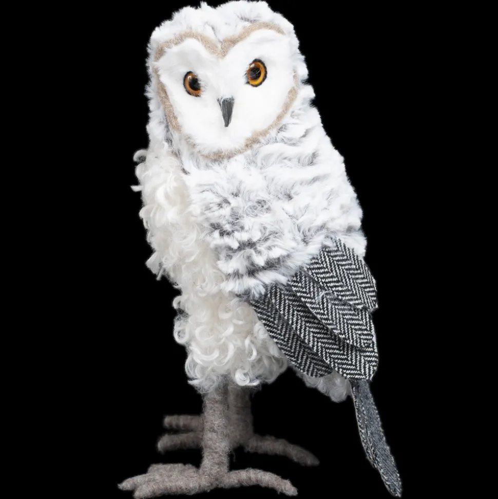 OWL GRAY/ WHITE 7″ WOOLY FUR STANDING