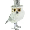 OWL WHITE 7.5″ W/ SILVER GLITTER TAIL & HAT