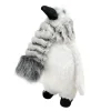 PENGUIN WHITE FUR 8.5″ W/ GRAY SCARF
