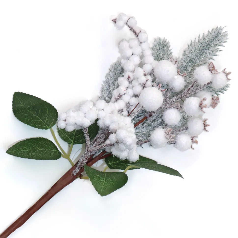 PICK BERRY 14″ WHITE FROSTED MIXED BERRY & PINE