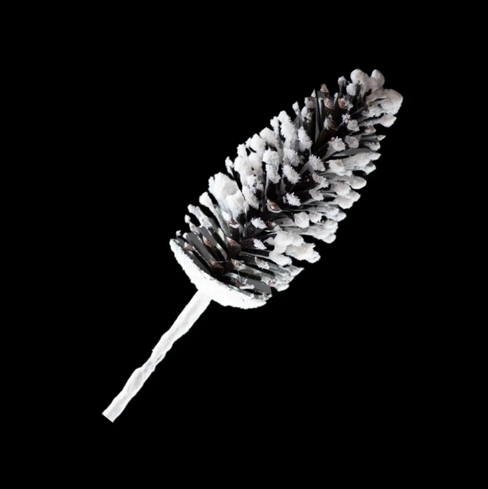 PICK PINE CONE 17″ LARGE NATURAL FLOCKED ARTIFICIAL CONE