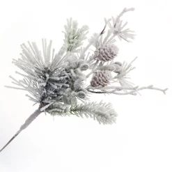 PICK PINE FLOCKED 12″ NATURAL MIXED PINE WITH PINE CONE