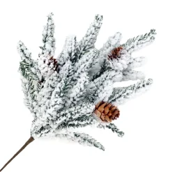 PICK PINE FLOCKED 12″ W/ PINE CONES