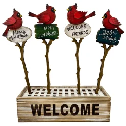 PICK WOODEN CARDINAL 12.6″ MULTI W/DISPLAY BOX 4 ASST. (24PCS)