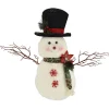 PLUSH SNOWMAN 19″ W/ SCARF & TWIGS RED/GREEN