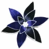 POINSETTIA HEAD BLUE MIDNIGHT 12″ W/ WHITE POLLEN &TRIM W/ CLIP