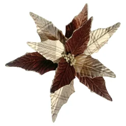 POINSETTIA HEAD BROW/ CHOCOLATE 10.5″ VELVET/ FABRIC W/ CLIP