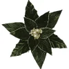 POINSETTIA HEAD GREEN DARK /CHAMPAGNE 11.5″ W/ CLIP