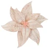 POINSETTIA HEAD PINK 12″ VELVET W/ CLIP