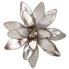 POINSETTIA HEAD PLATINUM COPPER 11″ METALLIC W/ CLIP