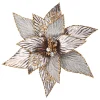 POINSETTIA HEAD PLATINUM COPPER 11.5″ METALLIC W/ CLIP
