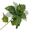 POINSETTIA STEM GREEN 11″ HEAD METALLIC W/GLITTER TRIM