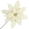 POINSETTIA STEM IVORY 18″ HEAD VELVET W/ 20″ STEM