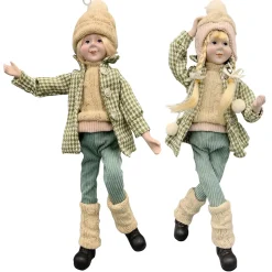 POSABLE BOY/GIRL 19″ BEIGE/MINT GREEN 2 ASSTD.