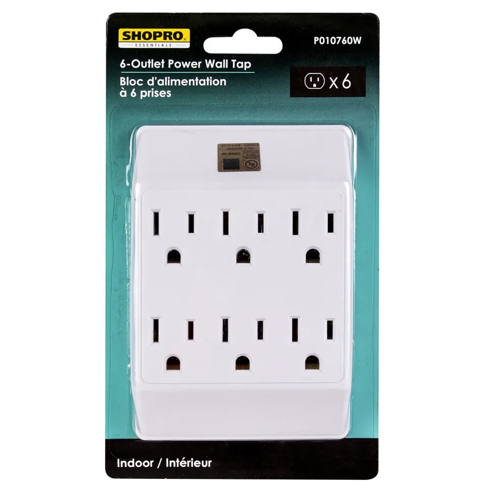 POWER WALL TAP 6-OUTLET WHITE