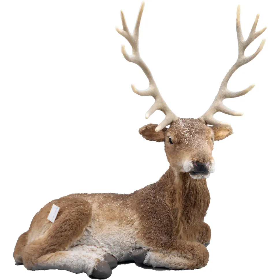 REINDEER NATURAL SITTING 27″ BROWN W/ FROSTING