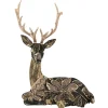 REINDEER SITTING 15″x22.5″ GOLD/BLACK W/ INTRICATE EMBROIDERY