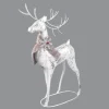REINDEER STANDING 19″H WHITE METAL W/ SILVER FOIL