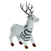 REINDEER STANDING PLUSH GREY 12″ W/ BLACK/WHITE SCARF