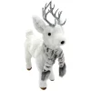 REINDEER WHITE STANDING 17″ FUR W/ GRAY SCARF