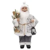 SANTA STANDING 18″ W/ SKIS & LANTERN GRAY
