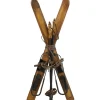 SKI’S & POLE 19.5″ WOODEN NATURAL