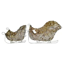 SLEIGH NATURAL ROPE 7″& 9.5″ SNOW FROSTING SET OF 2