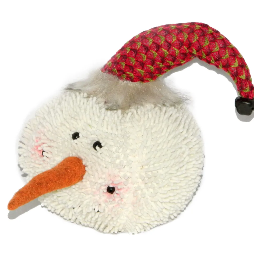 SNOWMAN HEAD PLUSH 8″ W/RED HAT