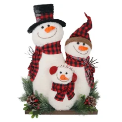 SNOWMAN IN PLAIN/FAMILY 19″ H RED/BLACK