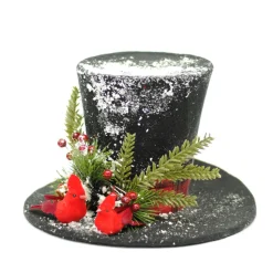 SNOWMAN TOP HAT 12″ W/ CARDINAL