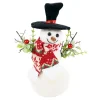 SNOWMAN W/ NORDIC SCARF & BERRIES 9″ WHT/GREEN/RED