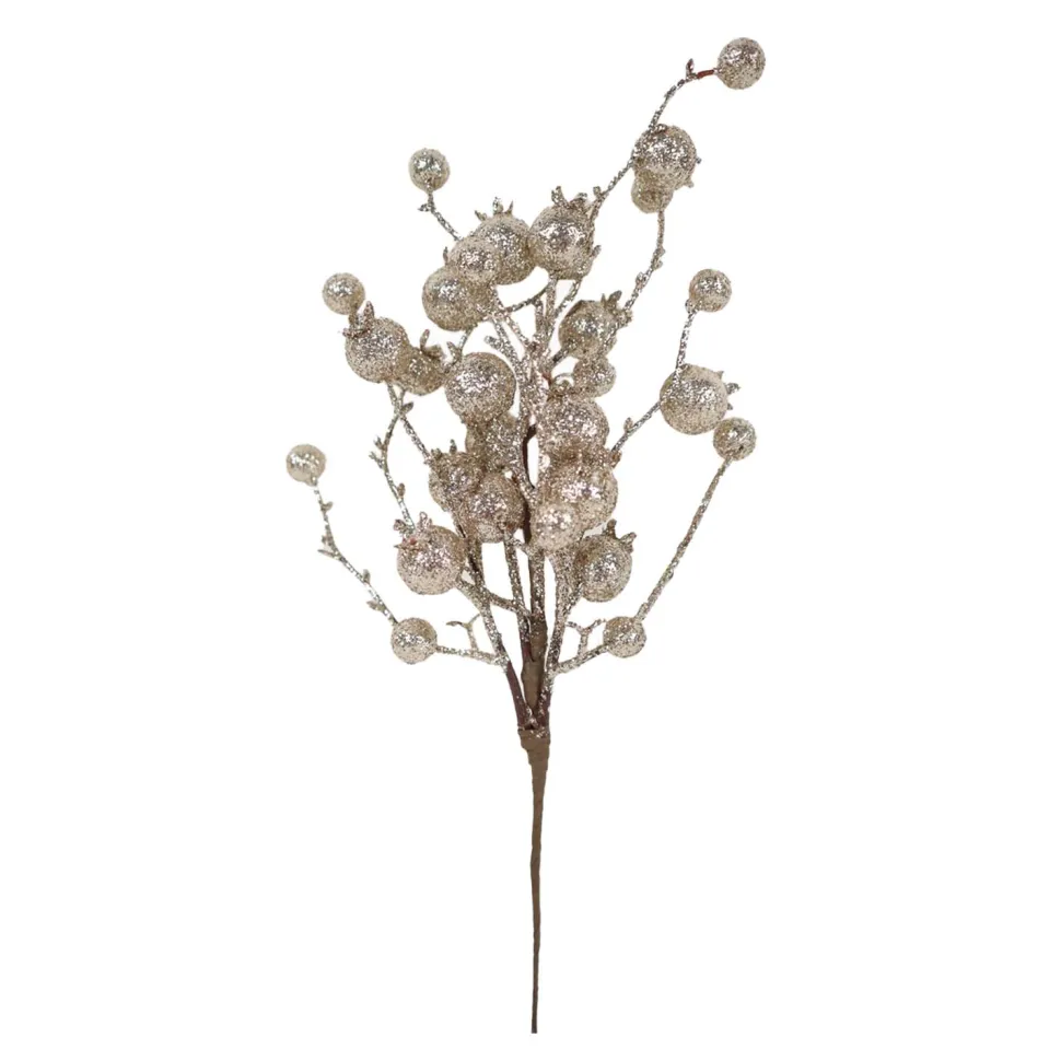 SPRAY BERRY 12″ GOLD GLITTER