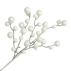 SPRAY BERRY 15″ WHITE 15″ W/ GLITTER