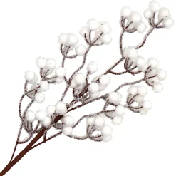 SPRAY BERRY 27.5″ WHITE CLUSTER/ FROSTED