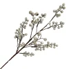 SPRAY BERRY CLUSTER 27.5″ WHITE/SILVER GLITTER