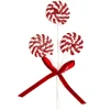 SPRAY CANDY CANE LOLLIPOP 12.2″ X3 RED/WHITE FROSTED