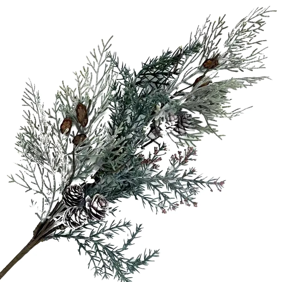 SPRAY CEDAR FROSTED 31.5: MIXED PINE/ PINE CONES