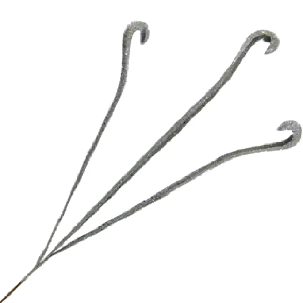 SPRAY CURL BRANCH 26″ X 3 SILVER GLITTER