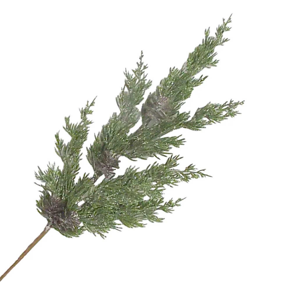 SPRAY CYPRESS 22″ PE PINE W/ CONES ICED