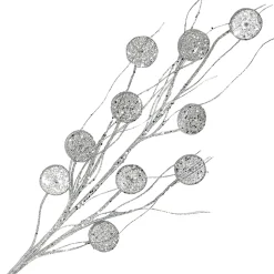 SPRAY DISC W/GRASS 32″ SILVER GLITTER