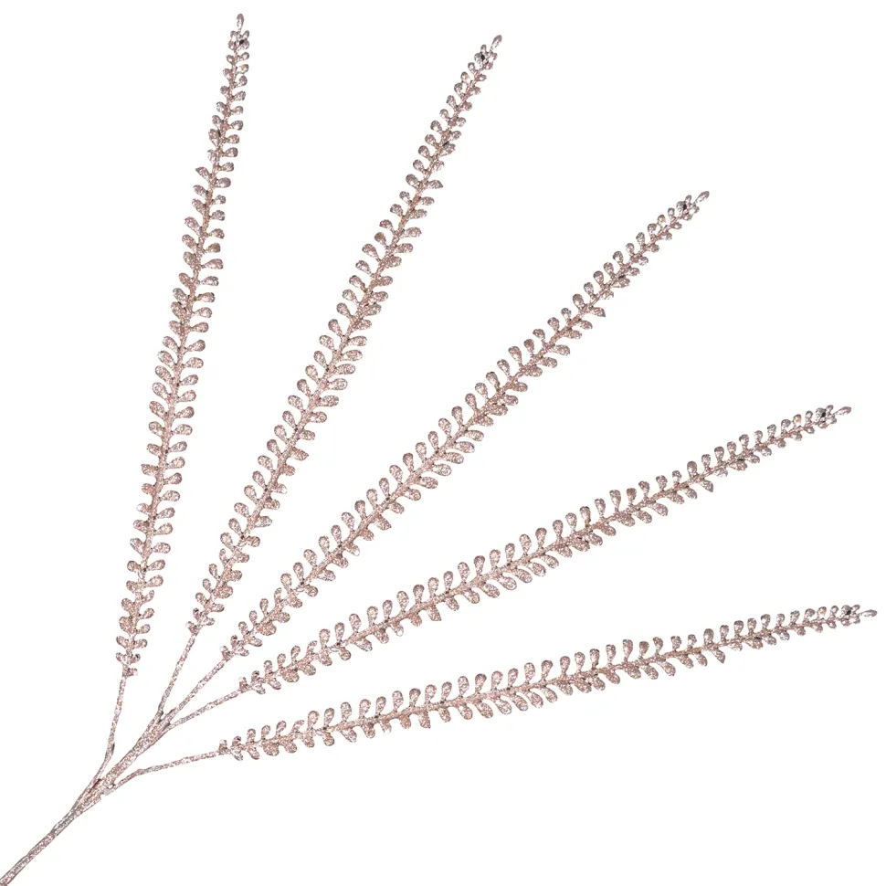 SPRAY FERN LEAVES 35″ CHAMPAGNE GLITTER