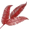 SPRAY FERN LEAVES 23.5″ RED GLITTER