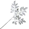 SPRAY FLOCKED HOLLY LEAVES 25″