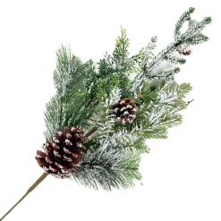 SPRAY FLOCKED PINE 24″ MIXED PINES W/ PINE CONES
