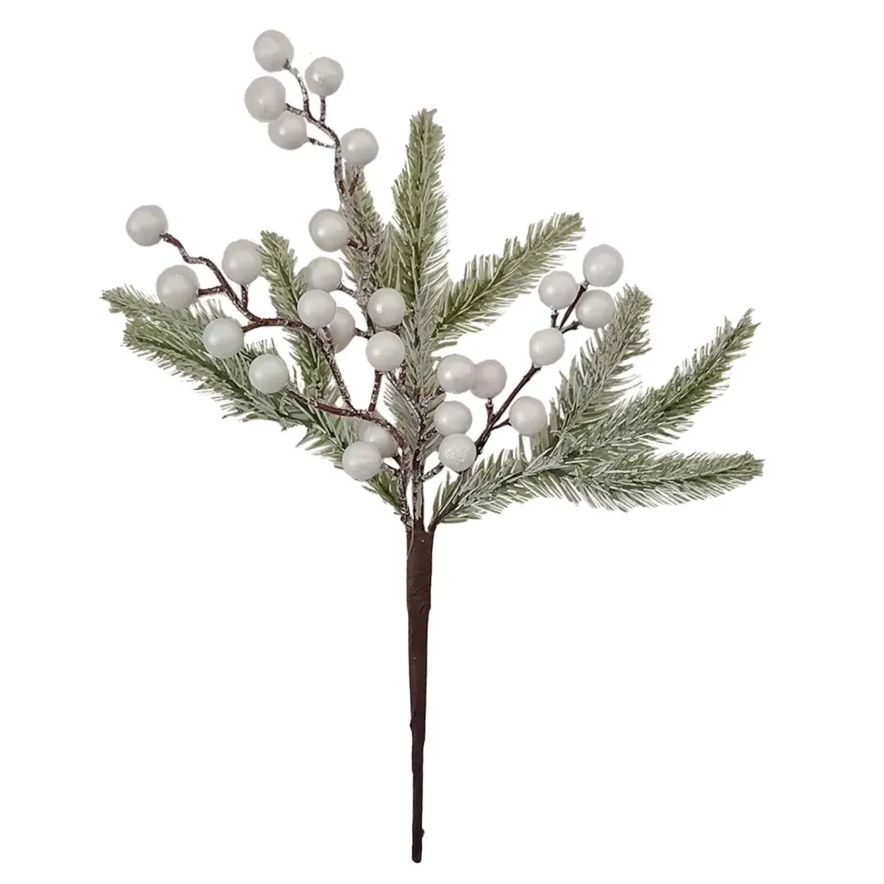 SPRAY FROSTED PINE 12″ SNOW BERRY WHITE F